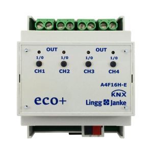 A4F16H-E KNX eco+ Schaltaktor 4-fach, Handbedienu