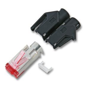 H7641.10-100, RJ45-Hirose Stecker TM21 orange, 100 Stk, 3 Elemente, Cat.6