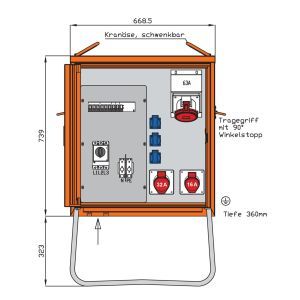 WV0359R1 Verteilerschrank 44kVA mit RCD Typ B, 5