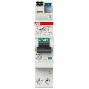 DSX301C C16 A30, DSX301CA-C16/0,03 FI/LS-Schalter, 1 TE 6kA, 1P+N, Typ A, C16, 30mA