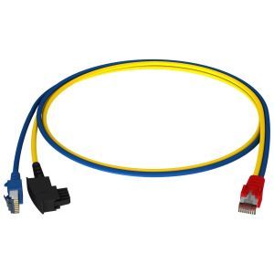 HCAHNG-B2404-A005, Y-Patchkabel LAN/TAE bl/ge 0,5m