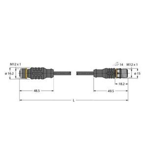 RKC4.4T-P7X2-5-RSC4.4T/TXL Aktuator- und Sensorleitung / PUR, Verbi