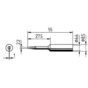 0832KDLF/SB, Lötspitze 832KDLF, 2,2 mm