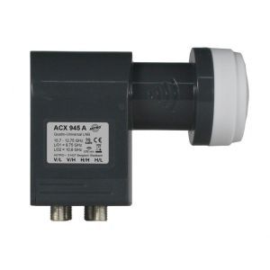 ACX 945 A, Quatro-Universal-LNB, 40 mm Aufnahme, für Offset-Parabolantenne AST… + ASP…, zur Verwendung in Multischalteranlagen & Kopfstellen