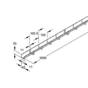 GT 35.040 V Gitterrinne, U-förmig, 35x40x3000 mm, St