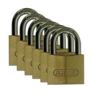 ABUS BRASS PADLOCK 6.5MM DIA PK6 Messingschlösser, 40 mm, Bügel aus rostf