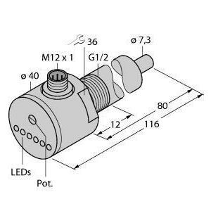 FCS-G1/2A4-AP8X-H1141/L080 Strömungsüberwachung, Eintauchsensor mit