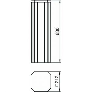 ISSHS4 61OT3RW Installationshalbsäule mit Systemöffnung