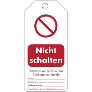 307666 Tagout: Wiederbeschreibbare Anhänger für