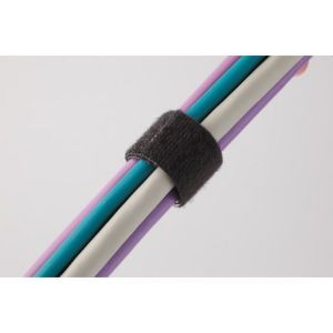 Klettband-Rolle FRT, Haken- und Flauschband, selbstverl. nach UL94-V2, silikonf., Breite 10mm, schwarz