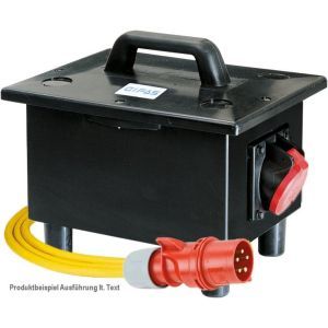 271044, GIFAS-Vollgummi-Verteiler Typ 6700  Eingang:3 m GIFAS-PROFLEXX-07 Leitung 5 x 6 qmm   mit CEE-Stecker 5 x 32 A/400 V Ausgang:1 CEE-Einbausteckdose 5 x