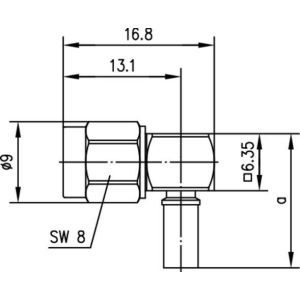 J01150A0081 SMA-Kabelwinkelstecker Crimp G5 (RG-223/