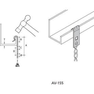 AV-155 Trägerklammer, senkrecht an 1,5-5mm, mit