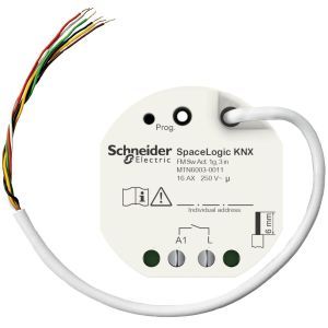 MTN6003-0011, SpaceLogic KNX UP Schaltaktor 1fach mit 3 Binäreingängen