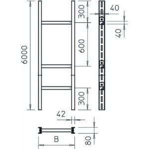 SLS 80 W40 6 FT =6m Steigeleiter Industrie mit W 40 Sprosse