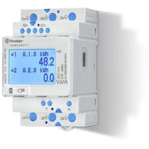 7M.38.8.400.0112, Multifunktionaler Dreiphasen-Energiezähler, bidirektional, bis 80 A, LCD-Anzeige, 2 x S0-Schnittstelle, IR, NFC, MID-konform