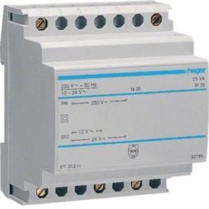 ST312, Sicherheitstrafo 230V/12+24V 25VA 4PLE