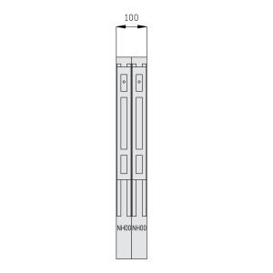 86010005, Sicherungslastschaltleiste 100mm breit mit 2 NH00