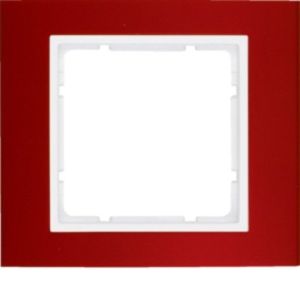 10113022 Rahmen 1fach B.3 Alu, rot/polarweiß