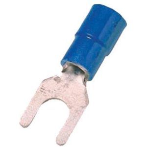 ICIQ26G, Isolierter Quetschkabelschuh DIN 46237, 1,5-2,5qmm M6 blau, Gabelform