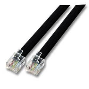 K2404SW.2, Modularkabel RJ12 (6/6) / RJ12(6/6), 1:1, schwarz,2 Meter