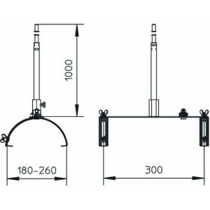 F-Fix-132-300 Fangstangenhalter für Firstziegel 1m, A2