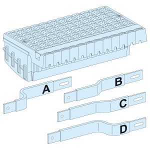 LVS04404, PrismaSeT-P, Linergy FC, Einspeiseblock, 3x ComPacT NSX100-250 4pol,mit Anschluss an Sammelschiene Linergy LGY