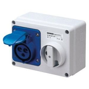 GW66009, IEC Steckdose schaltbar waagerecht mit Gehäuse 16A/5 pol. 400V IP44