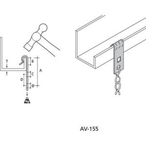 AV-155 Trägerklammer, senkrecht an 1,5-5mm, mit