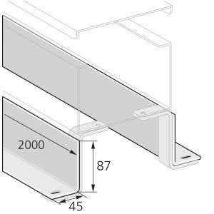 ZMP Schutzblech  S Winkel-Schutzblech 87x45 x 2000.