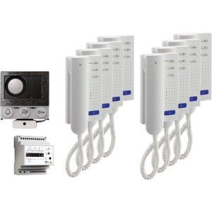 PAIH080/004, audio:pack Einbau für 8 Wohneinheiten, mit Einbaulautsprecher ASI12000 + 8x Türtelefon ISH3030 + Steuergerät BVS20