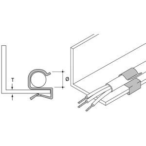 HECL-2024, Trägerklammer für Clip zur Kabelbefestigung, HECL-2024, D=20-24mm