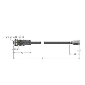 RKC4.5T-15/TXY6713 Aktuator- und Sensorleitung / PUR, Ansch