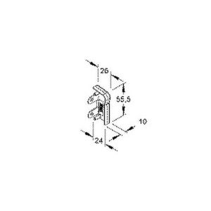 T/SFE50R.6 Endstück rechts, 55,5x24 mm, Kunststoff