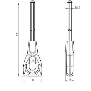 GGK 539-13, Öse für Handkurbel 150 mm