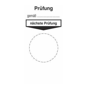 182714, Grundplakette Prüfung gemäß Nächste Prüfung, weiß