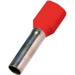 ICIAE18, Isolierte Aderendhülse DIN 46228 Teil 4, 1qmm 8 mm Länge verzinnt rot