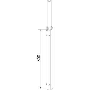 CS-3000 HV 800/200 RAL9006, CS-3000 HV Modul, höhenverstellbar, Modulhöhe 800mm, Gasfederstärke 200 N, RAL 9006