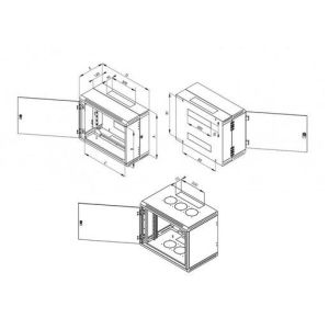 RBA-09-AD6-CAX-A6 19-Wandverteiler zweiteilig 9HE/615mm, R