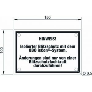 isCon HWS Hinweisschild OBO isCon-System 150x100mm