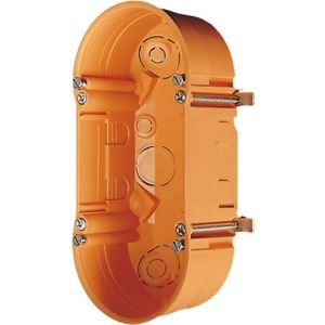 9062-02, Hohlwanddose 2fach, Durchm. 68 mm, 47 mm tief, orange