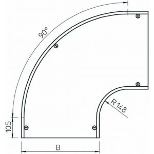 DFB 90 600 DD Deckel Bogen 90° mit Drehriegeln, für RB