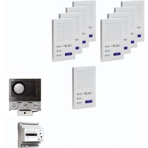 PAIF090/004, audio:pack Einbau für 9 Wohneinheiten, mit Einbaulautsprecher ASI12000 + 9x Freisprecher ISW3030 + Steuergerät BVS20