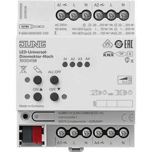 39004 1S R, KNX LED-Universal-Dimmaktor, 4fach, AC 110 ... 230 V ~, 50/60 Hz, 4 TE, Secure