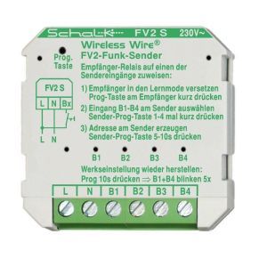 FV2 S (230V AC), Funk-Sender mit 4 Eingängen, 230V AC (UP)