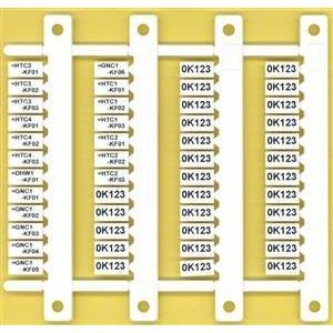 060.48, Bezeichnungsschildmatte mit 48 Schildern, 6 x 12 mm, für div. Relaisserien, für Thermotransfer-Drucker geeignet