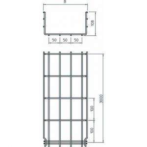 GRM 105 100 A2 Gitterrinne GRM 105x100x3000, A2, 1.4301