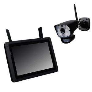 DW700 SET, Funk-Überwachungskamera Set 9 Zoll Monitor mit App 1080p weißlicht LEDs