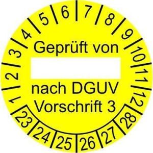 INP-DV-28 Prüfplakette, 30mm, Jahr 23-28 gelb gepr