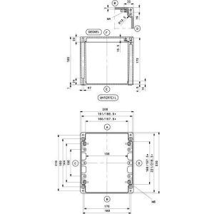 GEH.CA-360 UNL. VKS-SET, Aluminium Gehäuse Typ CA-360, ungewaschen, unlackiert, Zubehör lose, Außenmaß: 200 x 230 x 180 mm